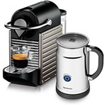 Ficha técnica e caractérísticas do produto Máquina de Café Nespresso Pixie Eletric Titan + Aeroccino