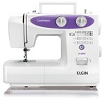 Ficha técnica e caractérísticas do produto Máquina de Costura Elgin Confiance JX-6000 - Branca/Lilás - 110V