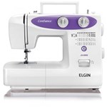 Ficha técnica e caractérísticas do produto Máquina de Costura Elgin Confiance JX-6000 - Branca/Lilás