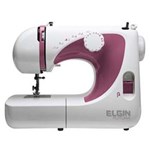Ficha técnica e caractérísticas do produto Máquina de Costura Elgin Portátil JX 2040 Branca/Liliás - 220v