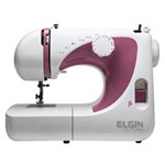 Ficha técnica e caractérísticas do produto Máquina de Costura Elgin Portátil JX 2040 Branca/Liliás - 110v