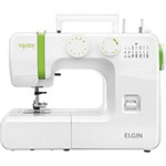 Ficha técnica e caractérísticas do produto Máquina de Costura Elgin Trendy JX-3013 Portátil Branco/Verde
