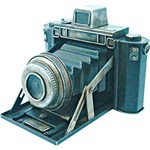 Ficha técnica e caractérísticas do produto Máquina Fotográfica Decorativa de Metal Azul - BTC