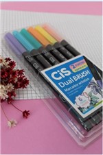 Ficha técnica e caractérísticas do produto Marcador Artístico CIS Dual Brush Pastel 6 Cores