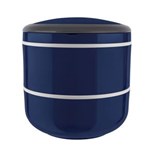 Ficha técnica e caractérísticas do produto Marmita Lunch Box Dupla Microondas - Azul - Euro Design