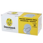 Ficha técnica e caractérísticas do produto Máscara Cirúrgica Tripla Descartável com Elástico 50un - Descarpack