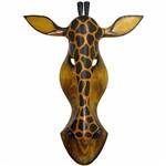 Ficha técnica e caractérísticas do produto Máscara de Girafa em Madeira 50 Cm Importado da Indonésia