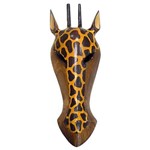 Ficha técnica e caractérísticas do produto Máscara de Girafa em Madeira com 27 Cm Importado da Indonésia