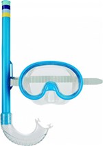 Ficha técnica e caractérísticas do produto Mascara e Snorkel Mergulho Infantil Azul - Mor