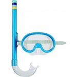 Mascara e Snorkel Mergulho Infantil Azul