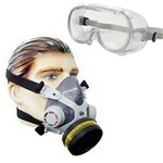 Ficha técnica e caractérísticas do produto Kit Máscara Respirador Facial 1 Filtro Químico Gases Óculos - Alltec
