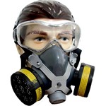 Ficha técnica e caractérísticas do produto Mascara Respirador Facial com 2 Filtros Formol Cabelereira Química - Alltec