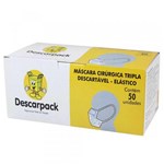 Ficha técnica e caractérísticas do produto Máscara Tripla Descartável Descarpack com Elástico (50 Unidades / Caixa)