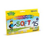 Massa para Modelar Acrilex com 15 Cores Soft 220 Gramas