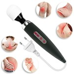 Ficha técnica e caractérísticas do produto Massageador Terapêutico Magic Wand Elétrico Preto 26cm Bivolt / 12 Vibrações, Alta Frequência / Varinha Mágica / Alivia Tensão, Dores, Fadiga / Relaxa Músculos, Melhora Circulação