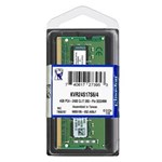 Ficha técnica e caractérísticas do produto Memória 4GB Notebook DDR4 2400MHZ KVR24S17S6/4