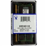 Ficha técnica e caractérísticas do produto Memoria 8g Ddr3 1600 Mhz Notebook Kvr16s11/8 16cp Kingston