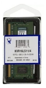 Ficha técnica e caractérísticas do produto Memória Kingston 4GB, 1600MHz, DDR3, Notebook, CL11 KVR16S11/4