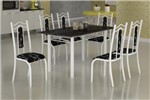 Ficha técnica e caractérísticas do produto Mesa 1,40 X 0,75 Tampo Granito e 6 Cadeiras Brancas Madmelos