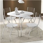 Ficha técnica e caractérísticas do produto Mesa 1504 Branca Cromada com 4 Cadeiras 146 Branca Carraro