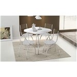 Ficha técnica e caractérísticas do produto Mesa 1504 Cromada com 4 Cadeiras 146 Carraro - Branca/Fantasia Branco