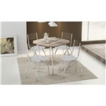 Ficha técnica e caractérísticas do produto Mesa 1504 Cromada com 4 Cadeiras 146 Carraro - Nogueira/Fantasia Branco
