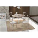 Ficha técnica e caractérísticas do produto Mesa 1504 Cromada com 4 Cadeiras 154 Carraro - Nogueira/Fantasia Branco