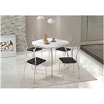 Ficha técnica e caractérísticas do produto Mesa 1504 Cromada com 4 Cadeiras 1700 Carraro - Branca/Fantasia Preto