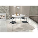 Ficha técnica e caractérísticas do produto Mesa 1504 Cromada com 4 Cadeiras 1700 Carraro - Branca/Jeans