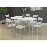Ficha técnica e caractérísticas do produto Mesa 1507 Branca Cromada com 6 Cadeiras 1701 Fantasia Branco Carraro