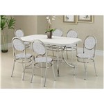 Ficha técnica e caractérísticas do produto Mesa 1507 Cromada com 6 Cadeiras 190 Carraro - Branca/Fantasia Branca