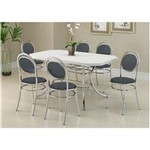 Ficha técnica e caractérísticas do produto Mesa 1507 Cromada com 6 Cadeiras 190 Carraro - Branca/Jeans