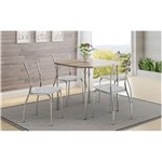 Ficha técnica e caractérísticas do produto Mesa 1510 Cromada com 4 Cadeiras 1700 Carraro - Nogueira/Fantasia Branco
