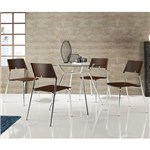Ficha técnica e caractérísticas do produto Mesa 1527 com Vidro Incolor Cromada com 4 Cadeiras 1711 Cacau Carraro