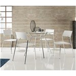 Ficha técnica e caractérísticas do produto Mesa 1527 com Vidro Incolor Cromada com 4 Cadeiras 1711 Carraro - Branca