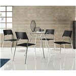 Ficha técnica e caractérísticas do produto Mesa 1527 com Vidro Incolor Cromada com 4 Cadeiras 1711 Carraro - Preta