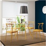 Ficha técnica e caractérísticas do produto Mesa 1527 Vidro Incolor com 4 Cadeiras Color 1708 Carraro Amarelo Ouro