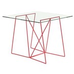 Ficha técnica e caractérísticas do produto Mesa 1538 Quadrada com Vidro Incolor Carraro - Vermelha