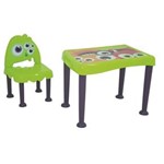 Ficha técnica e caractérísticas do produto Mesa Cadeira Monster Verde Lilás