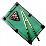 Ficha técnica e caractérísticas do produto Mesa de Bilhar Mini Sinuca Snooker Portátil 31x51cm Completa com Tacos de Madeira e Bolas