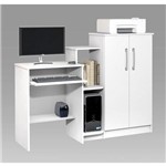 Ficha técnica e caractérísticas do produto Mesa de Computador Super Office com Armário e Prateleiras na Cor Branco