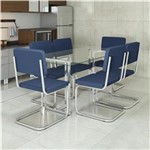 Ficha técnica e caractérísticas do produto Mesa de Jantar 140 com 6 Cadeiras Futura Bartira - Marinho