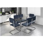 Ficha técnica e caractérísticas do produto Mesa de Jantar 160 com 6 Cadeiras Futura Bartira - Marinho