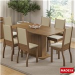 Mesa de Jantar 6 Lugares Caroline Rustic/Pérola - Madesa