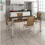 Ficha técnica e caractérísticas do produto Mesa de Jantar Aço Nobre Cláudia com 4 Cadeiras Pelaio Móveis Alfa Plus