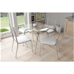 Ficha técnica e caractérísticas do produto Mesa de Jantar Capri + 4 Cadeiras - Branco