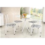 Ficha técnica e caractérísticas do produto Mesa de Jantar com 4 Cadeiras Fabone Sergipe - Branco/Floral