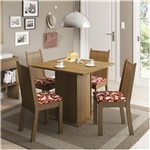 Ficha técnica e caractérísticas do produto Mesa de Jantar com 4 Cadeiras Kate Madesa Rustic/Vermelho