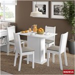 Ficha técnica e caractérísticas do produto Mesa de Jantar com 4 Cadeiras Lexy Madesa Branco/ Pérola