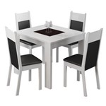 Ficha técnica e caractérísticas do produto Mesa de Jantar com 4 Cadeiras Madesa Georgia 90 - Branco/Preto